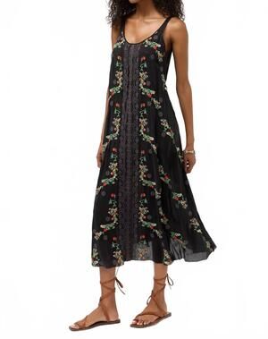 NEW JOHNNY WAS mia slip dress in black